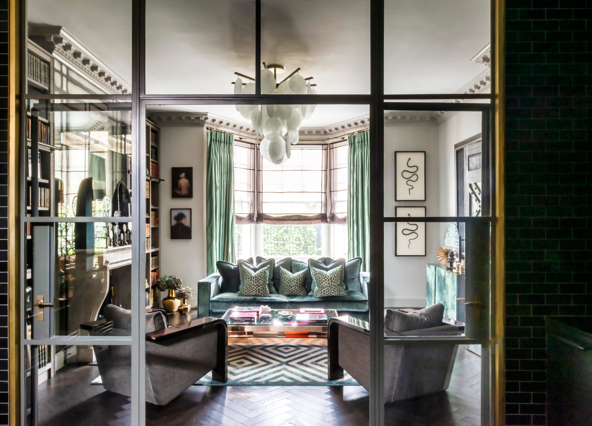 sitting room viewed from kitchen - Trilbey Gordon Interiors